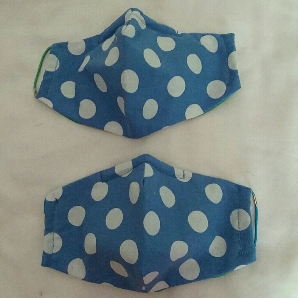 2 face mask cotton hand made with filter pocket
